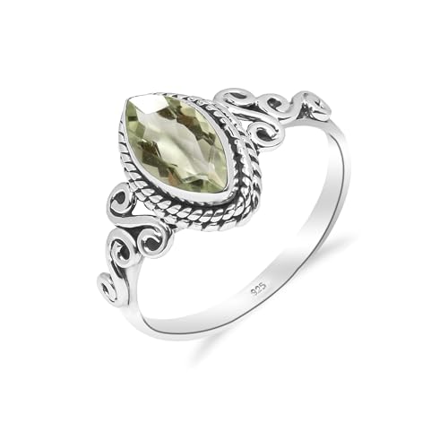 Bague de fiançailles solitaire citrine naturelle en argent 925 femme NH-27