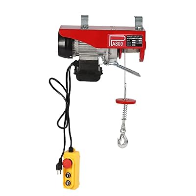 1760lbs Electric Hoist Winch 110V Electric Winch with Wired Remote, Electric Garage Hoist with Single/Double Slings, Hoist Lift for Lifting in Factories, Warehouses, Garage