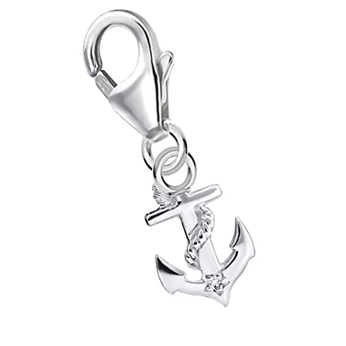 Goldene Hufeisen mini klein Anker Charm Anhänger für Bettelarmband aus 925 Sterling-Silber mit Zirkonia Cover