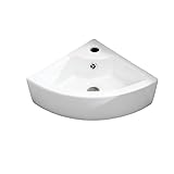 Wall Mounted Corner Bathroom Sink Triangle Bathroom Basin 12.8 x 12.8 x 5.1inch/325 x 325 x 130mm