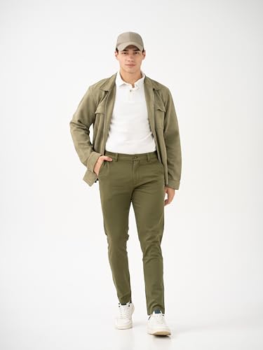 Image of The Pant Project Luxury Cotton Chinos Pants for Men | Stylish Slim Fit Men's Wear Trousers for Office or Party | Mens Fashion Dress Trouser with 2 Way Stretch