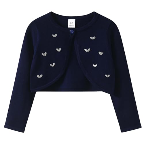 Girls Sweaters Long Sleeve Cardigan Casual Embroidery Button Down Closure Cover Up Tops for Toddler Kids