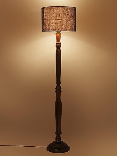 Image of Devansh Blue Jute Wooden Floor Lamp -11