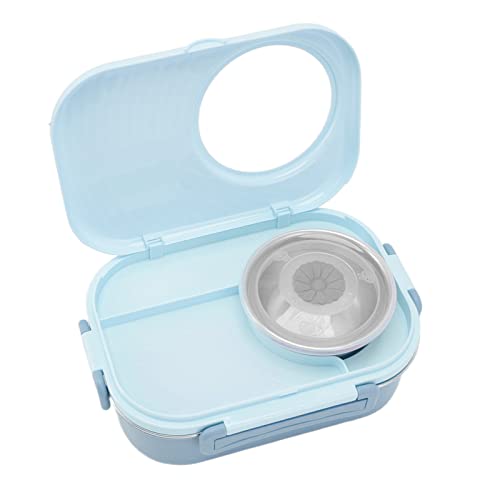 Generic 1450ml Camera-Shaped Lunch Box, Stainless Steel Compartment, Thermal Box, Double Layer Containers for Students (Light Blue) by Generic - Used condition - CA$7.46