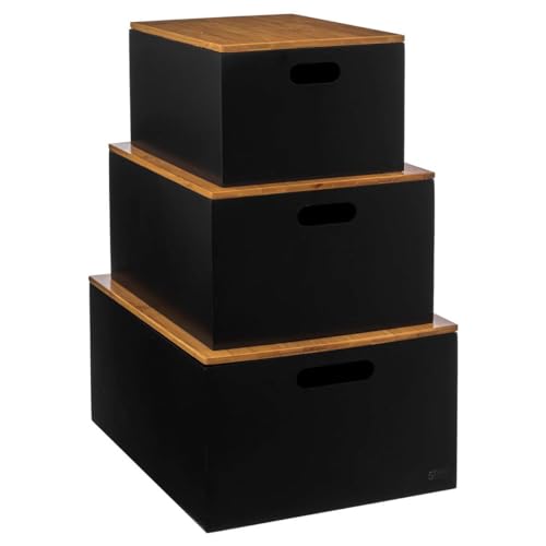 5five - 3 boîtes Couvercle bava Noir Bambou