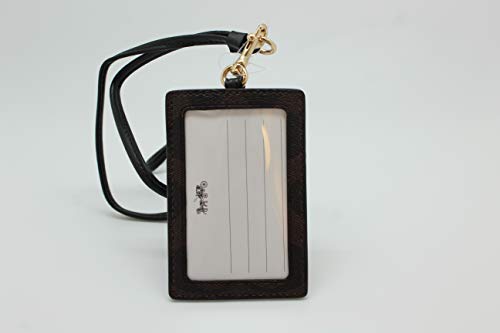 Coach Signature PVC Lanyard ID Badge Card Holder (Brown/Black) - image 4