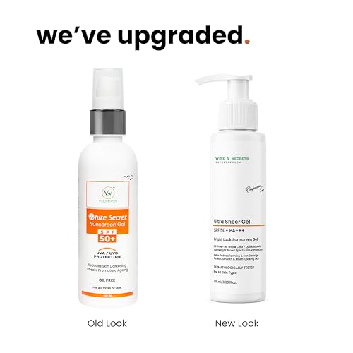 Image of Wise & Secrets SPF 50+ Sunscreen Gel 100 ml | PA+++ UVA /UVB Protection | Water Resistant, Anti-Tan & Sunburn Protection Zinc Oxide,Vitamin E & Hyaluronic Acid Hydrating, Non-Greasy For All Skin Types