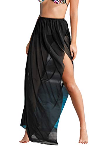 Wander Agio Beach Bikini Covers Sexy Skirt Cover Up Bohemian Skirts Netting Black