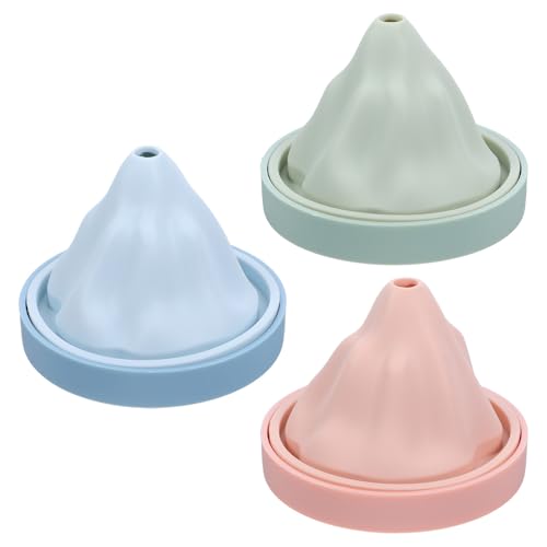 ULTECHNOVO Moldes de Silicona para Cubitos de Hielo 3 Piezas Forma de Montaña Colores Surtidos Azul Verde Rosa Bandeja para Cubitos de Hielo Práctica y Reutilizable para Cocina y Hogar