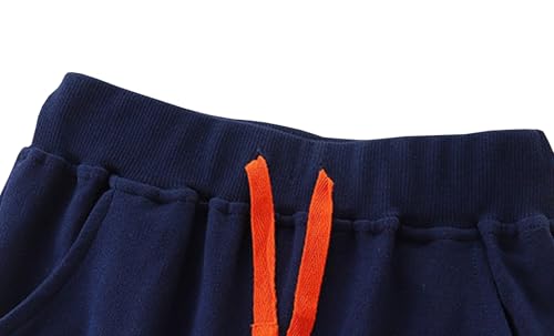 Mud Kingdom Little Boys Girls Christmas Sweatpants Elastic Waist Joggers Embroidered Pattern Sweat Pants with Pockets2