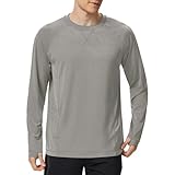 MEETWEE Herren UPF50+ Rashguard UV Shirt Langarmshirt UV Schutz Shirts,UV Sonnenschutz Atmungsaktiv Langarm Outdoor Angeln Laufen Wandern Funktionsshirt