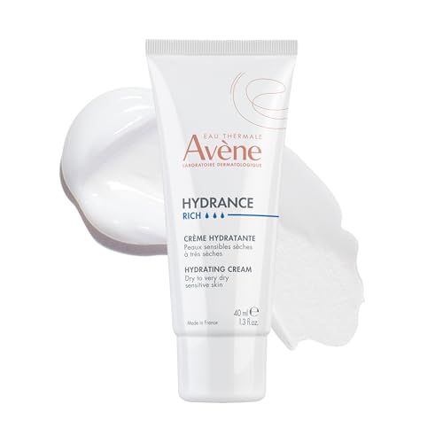 Avène Hydrance RICH Hydrating Cream, Daily Face Moisturizer, Soothes feelings of skin tightness & discomfort associated with dryness, Dry skin moisturizer, Non-Comedogenic, 1.3 Oz