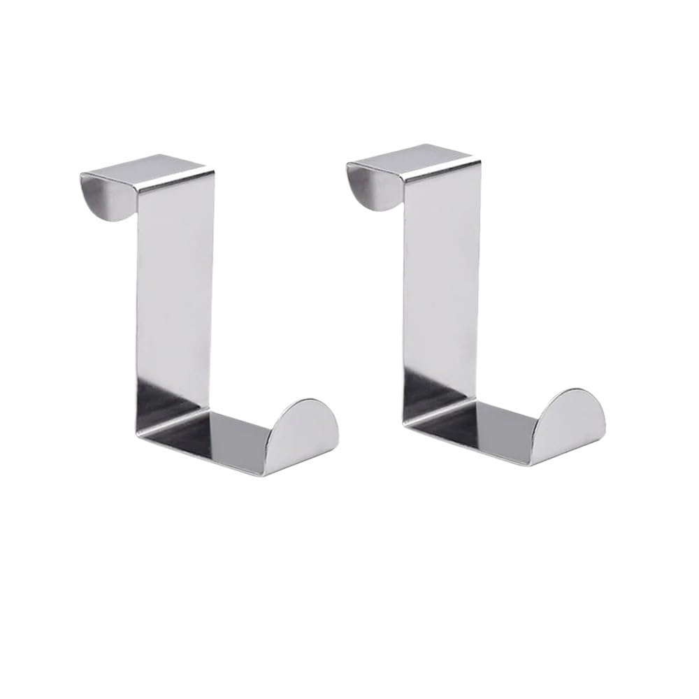 Sunrrafck 2Pcs 2-10Pcs Drawer Hook Stainless Steel Reversible Over Door Cabinet Cupboard Towel Hanger Holder Rack For Kitchen(2Pcs)