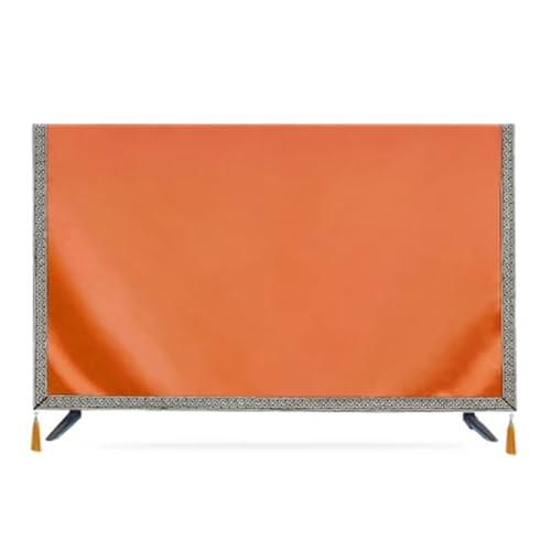 Housse TV en satin de soie orange pour protéger l'écran du salon moderne
