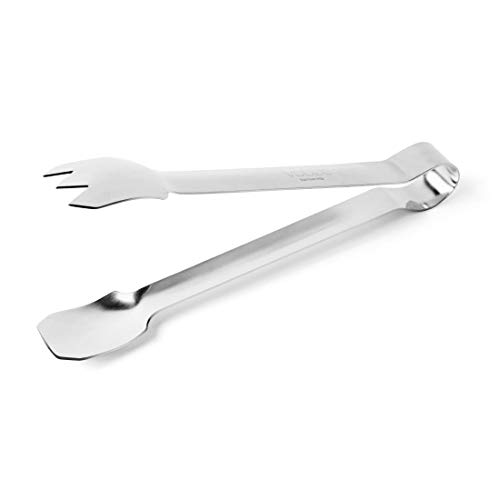 Vogue Food Tongs 8" - Stainless Steel Turner Tong for Grilling, Cooking, Flipping J605