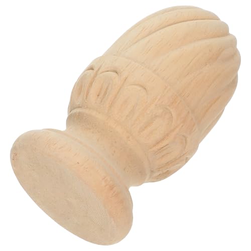 Remate de madera de piña sin terminar HOOTNEE para columnas de barandillas