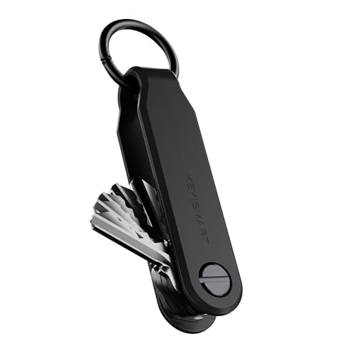 KeySmart Schlüsselanhänger Schlüsselhalter – kompakter Schlüssel-Organizer für Schlüsselanhänger, EDC-Schlüsselanhänger, Schlüsselanhänger, Schwarz, Standard - FKM