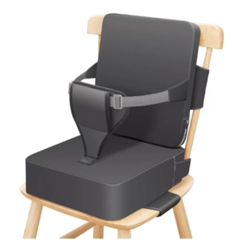 子供用シートクッション JQEJDKE 子供用身長増加クッション 厚手シート 洗えて取り外し可能なレザー 背もたれホームシート 高密度スポンジ 幼児用テーブルマット 背もたれクッション付きベビーチェアに適しています (ダークグレー,1)