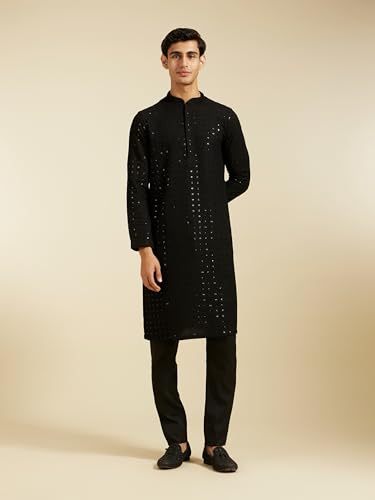 Image of DIWAS BY MANYAVAR Men's Viscose Embroidered|Sequined Kurta (1pc)