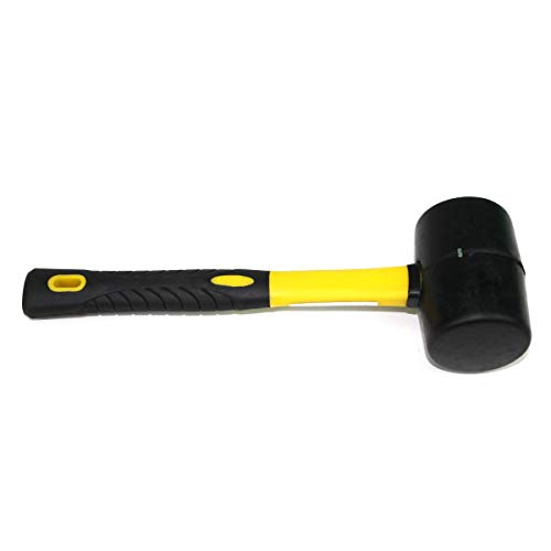 Preisvergleich Produktbild Gummihammer Schonhammer mit Kunststoffgriff 900g schwarz / gelb