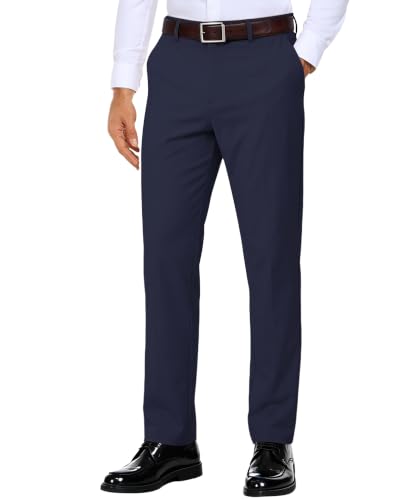 WEKUOL Mens Dress Pants Classic Fit Stretch Trousers with 6 Pockets