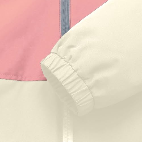 Boys Girls Waterproof Raincoat Kids Color Block Lightweight Rain Jacket Hooded Windbreaker with Pocket for Outdoor4