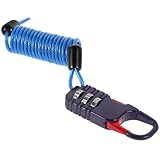 Healeved Motorrad Helmschloss mit Zahlencode Universelles Lenkerschloss aus Gehärtetem Stahlkabel Tragbares Fahrrad und Roller Schloss Schwarz Diebstahlschutz für Unterwegs