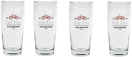 New Belgium Signature Fat Tire Pint Glass- Set of 4