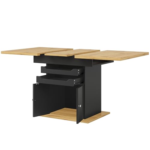 Table à manger extensible au design épuré, structure robuste 110-140 cm pour 4 à 6 couverts - 2