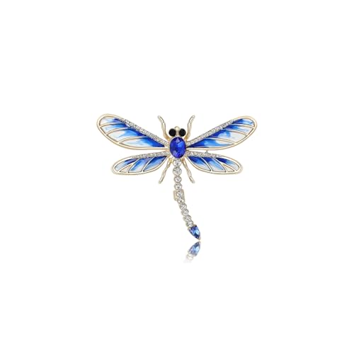 Image of Dragonfly Brooch and Pins for Women Enamel /Rhinestone Crystal Dragonfly Animals Brooches Jewelry for Mom Wife Elegant Dress Accessories Birthday Gifts