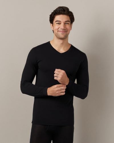 32 Degrees Men's Lightweight Baselayer V-Neck Top | Form Fitting | Long Sleeve | 4-Way Stretch | Thermal2