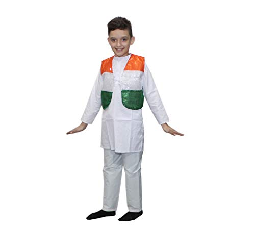 Image of Kaku Fancy Dresses Polyester Tricolor Jacket For Independence Day /Republic Day Tricolor Costume For Boys & Girls
