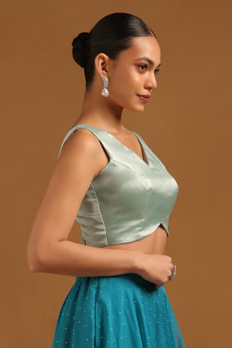 Image of Soch Womens V-Neck Tissue Princess Line Padded Sleeveless Blouse