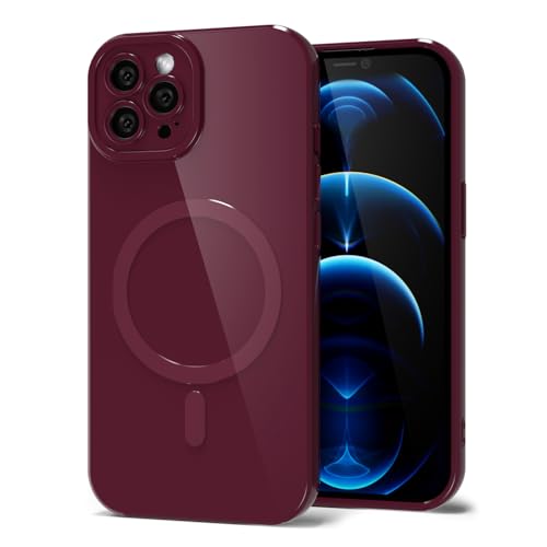 Coque iPhone 12 Pro Max bordeaux en silicone Magsafe chic