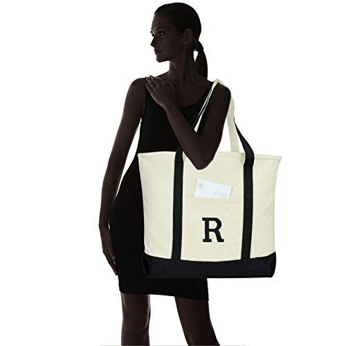 Bolso Tote DALIX Inicial R Negro con Cierre miniatura 2