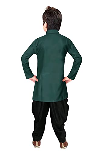 Image of Boys' Cotton Printed Krishna Style Kurta and Dhoti Pant Set