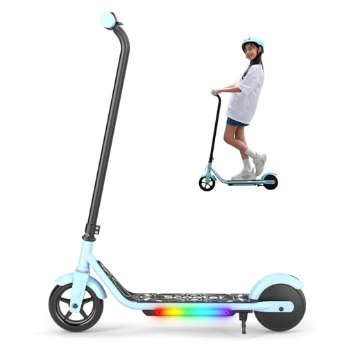 Kids Electric Scooter with Lights & Dual Brakes