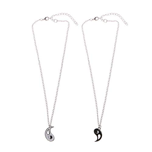 2 PCS Hommes Femmes Amitié Yin Yang Collier Pendentif Couples Collier Puzzle Ensemble