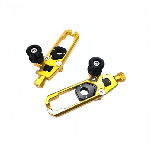 オートバイ チェーンアジャスター MT15/XSR155/R15 V3対応 | CNCアルミ合金製 軽量・耐久 | テーパー角度設計・簡単取り付け | チェーンテンショナー レギュレーター (ゴールデン)