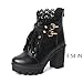 FOREADA Goth Boots Chunky Heel Boot For Women Ankle Combat Booties Black Platform Bootie Buckle Rivets Punk Goth Shoes With Zipper
