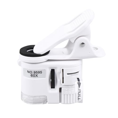 SHINEOFI 9595w Lupa de Cámara de Teléfono Móvil Aumentos Microscopio Portátil con Luz LED Blanca Clip para Fotos y Videos para Inspección y Observación de Detalles Exteriores