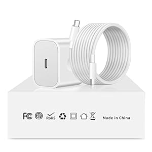 20W USB C Fast Charger for iPhone 15, iPad Pro 12.9, 2018-2022,iPad Pro 11 inch, iPad Air 5th/4th, 2022 iPad 10th Generation, iPad Mini 6, Pixel 5/2X /3XL,with 6.6foot USB C to C Charging Cable