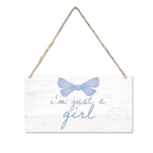 Mandala Soul Coquette Girl Blue Bow Wooden Sign, Cute Girly Preppy Decor, Bachelorette Party Hanging Sign Wall Decor for Girls Teens Women, Girly Bedroom College Dorm Apartment Door Decor 12 x 6 Inch