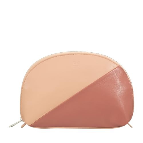 Trousse de maquillage DUDU en cuir rose poudré : protégez vos pinceaux en voyage