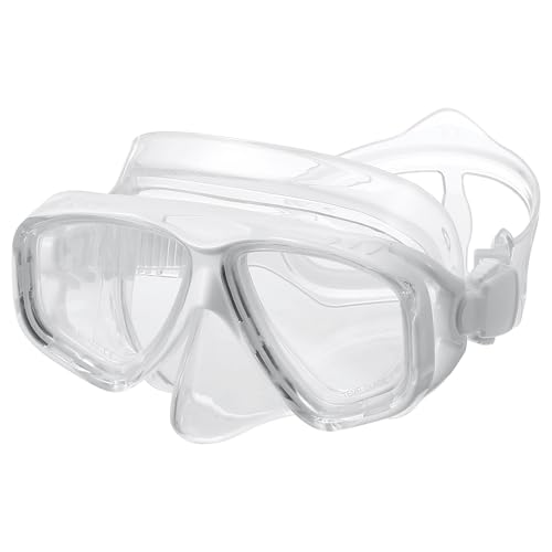 PATIKIL Swim Goggles with Nose Cover, Silicone Anti-Fog Dive Mask, White – For Youth to Adult