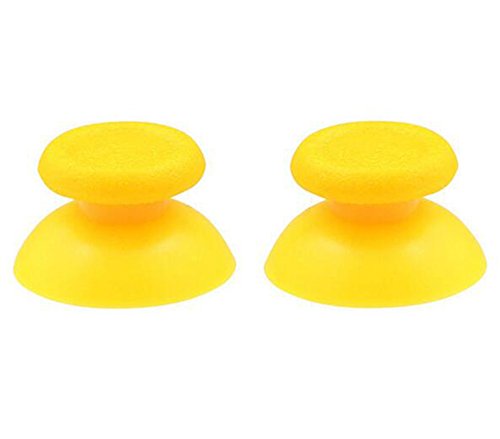 2 x Thumbsticks Thumb Grip Stick Joystick Cap for PS4 Game System Controller - Yellow