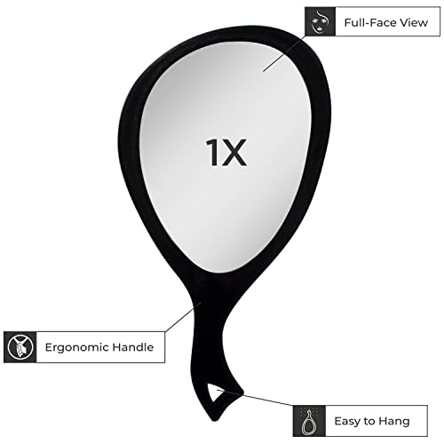 Zadro Teardrop Large Hand Mirror Hand Held Mirror For Hair Cutting Self Ergonomic Hand Mirrors With Handle Glass Mirrors #TOP4