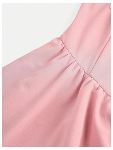 SHENHE Girl's Ruffle Hem Layered Sleeveless Dress Bow Cute Flare Short Dresses3