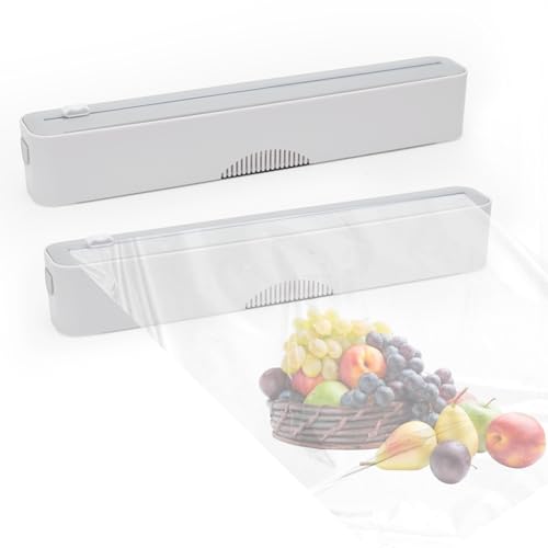 2 Stück Magnetischer Frischhaltefolienspender, Alufolienspender und Frischhalte, Folienschneider, Folienspender Schublade, Frischhaltefolie Schneider für Alu- & Frischhaltefolie & Backpapier