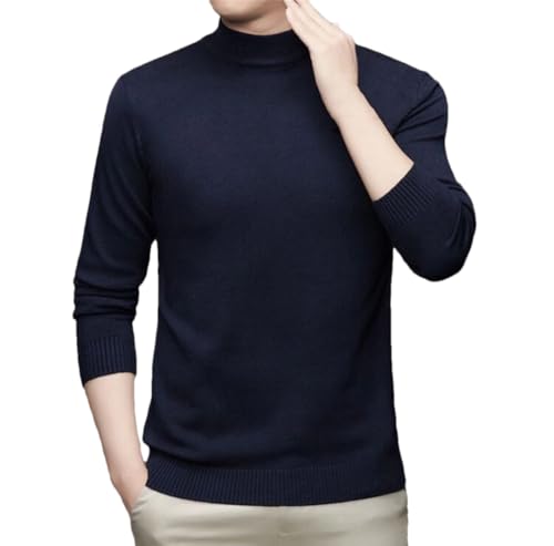 Men's Stand Collar Solid Color Business Sweaters Autumn Winter Loose Pullovers